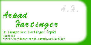 arpad hartinger business card